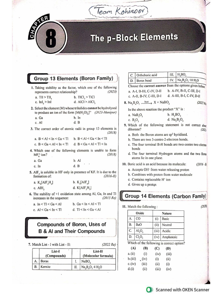 P Block Elements | PDF