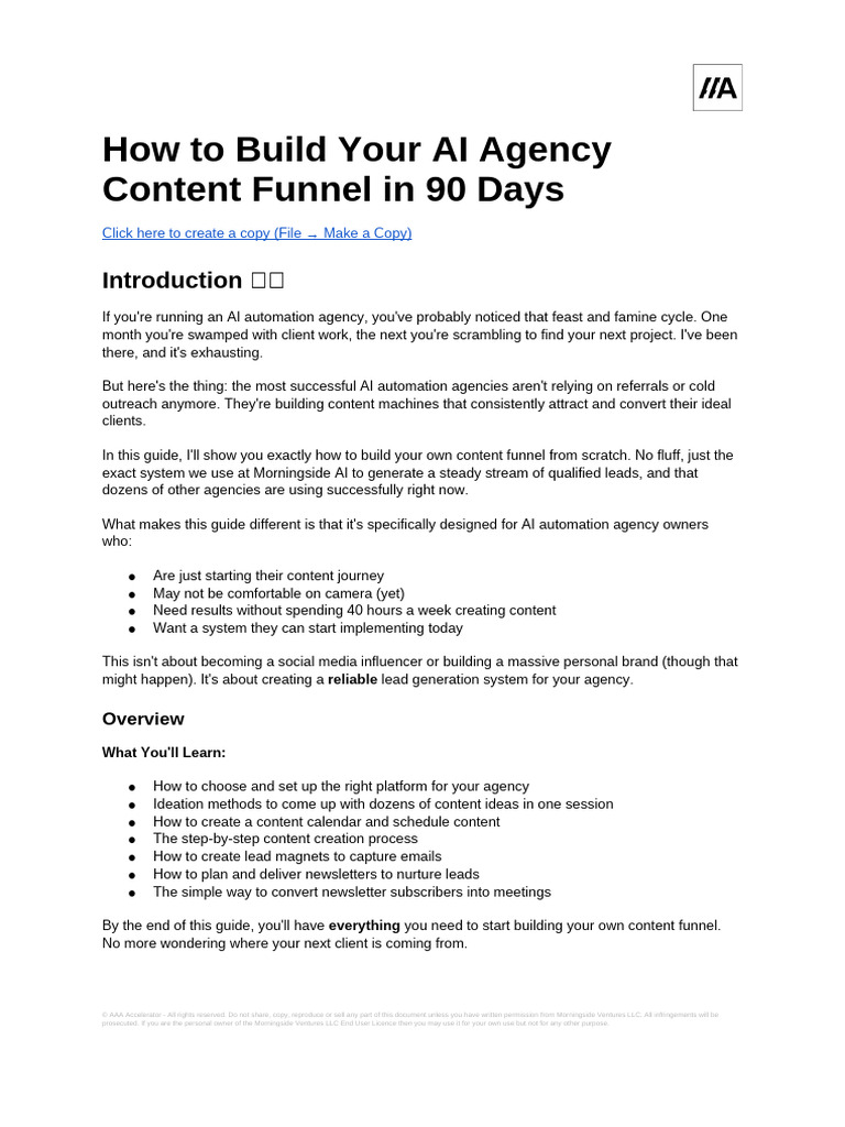 Build Your AI Agency Content Funnel | PDF | You Tube | Linked In