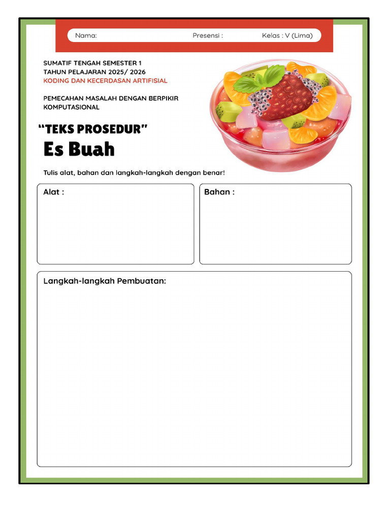 Koding - Berpikir Komputasi - Teks Prosedur | PDF