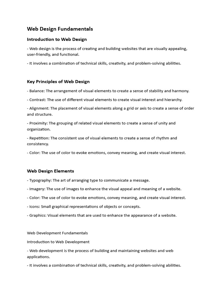 Web Design Fundamentals Overview | PDF | World Wide Web | Internet & Web