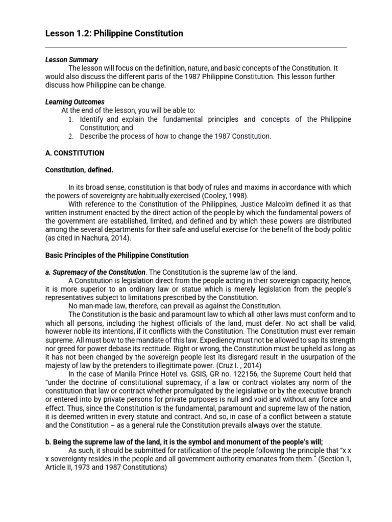 Understanding the Philippine Constitution | PDF | Constitution ...
