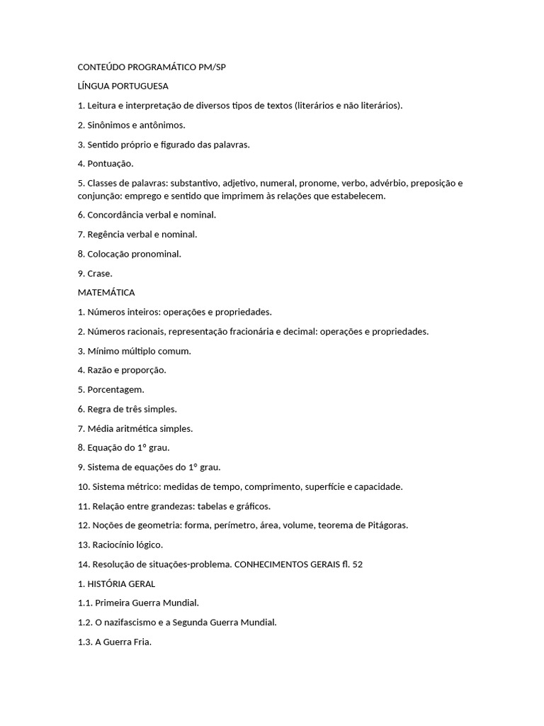 Conteúdo Programático PM | PDF | Internet | Brasil