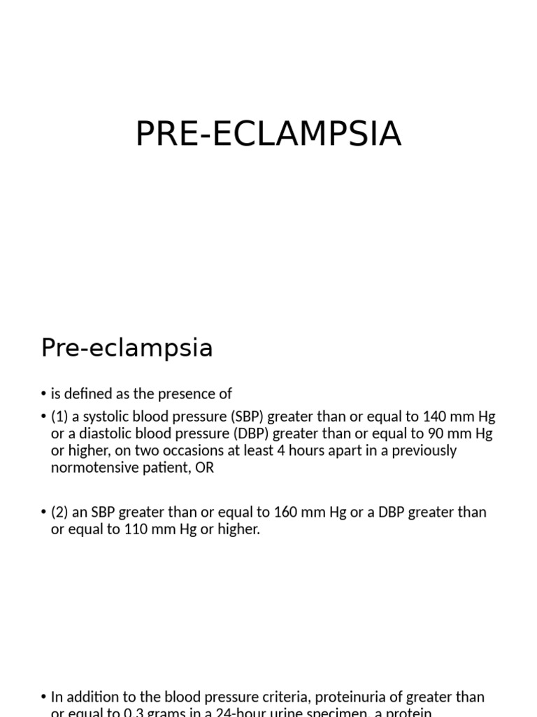 Pre Eclampsia | PDF