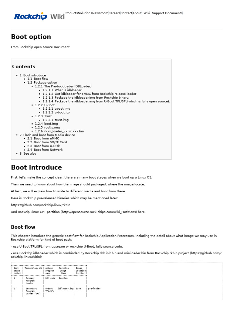 Boot Option Rockchip Open Source Document | PDF | Booting | Computer ...