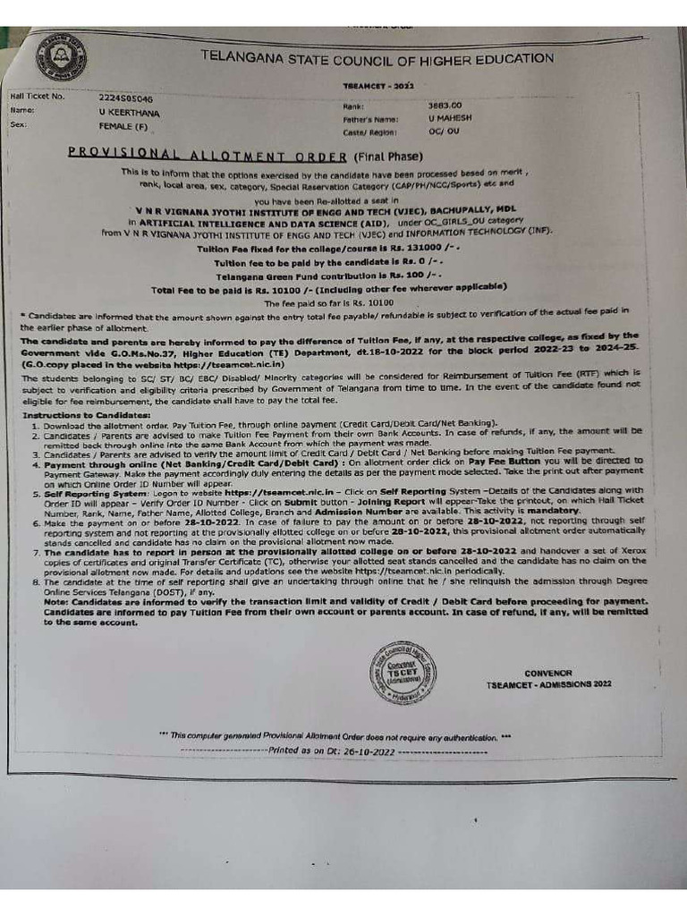 Allotment Order | PDF