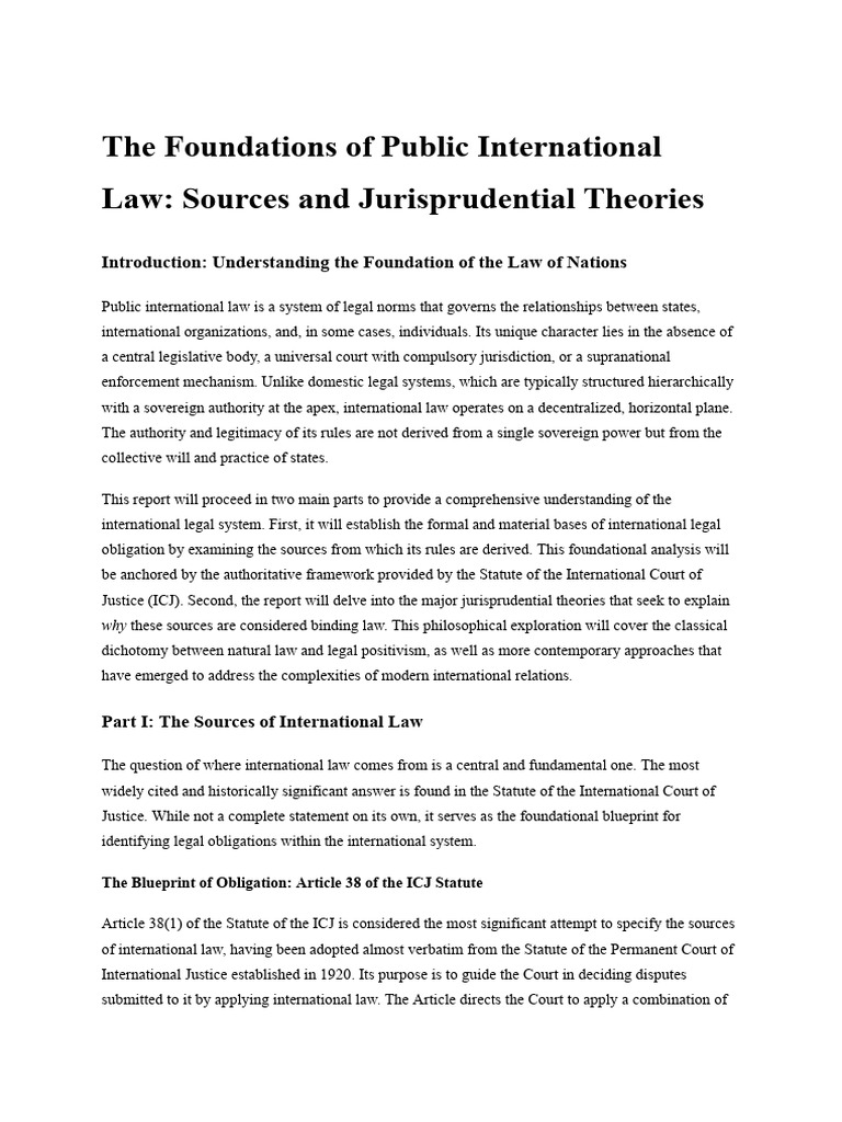 The Foundations of Public International Law - Sources and ...