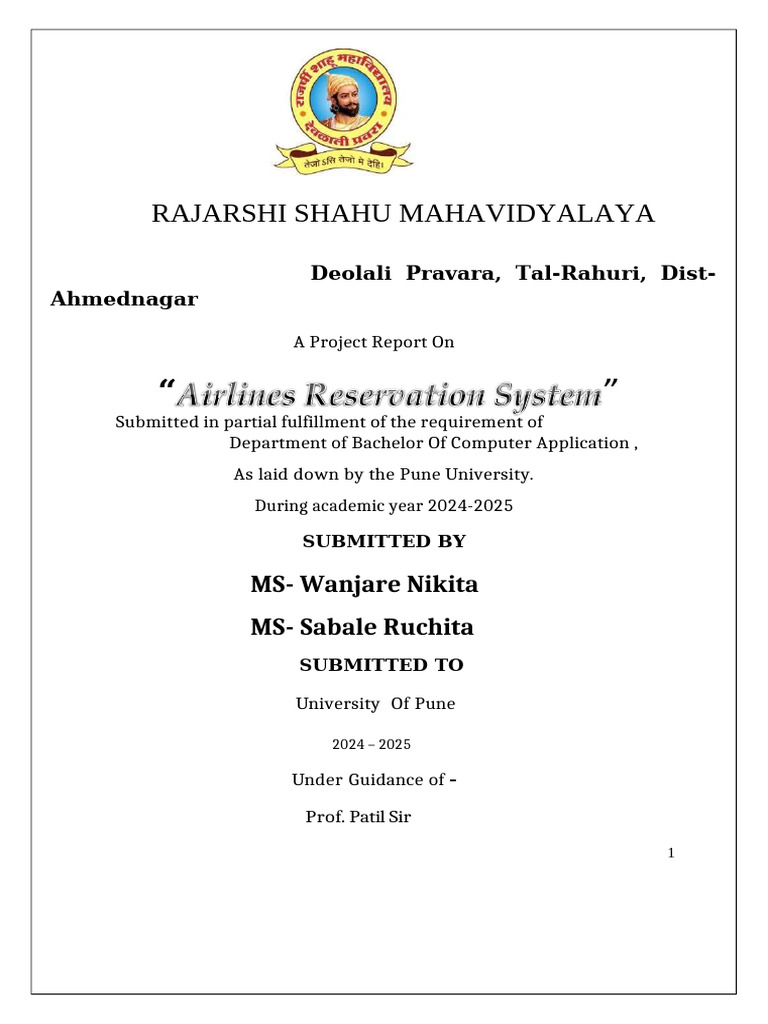 Airline Reservation System Project Report | PDF | System | Feasibility ...