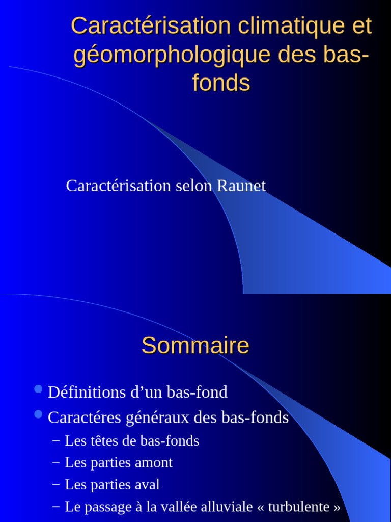 Caractérisation des bas-fonds tropicaux | PDF | Ruisseau | Inondation
