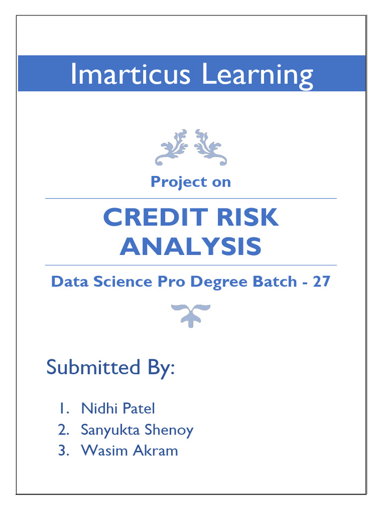 Credit Risk Analysis Documentation - DSP - 27 | PDF | Loans | Credit