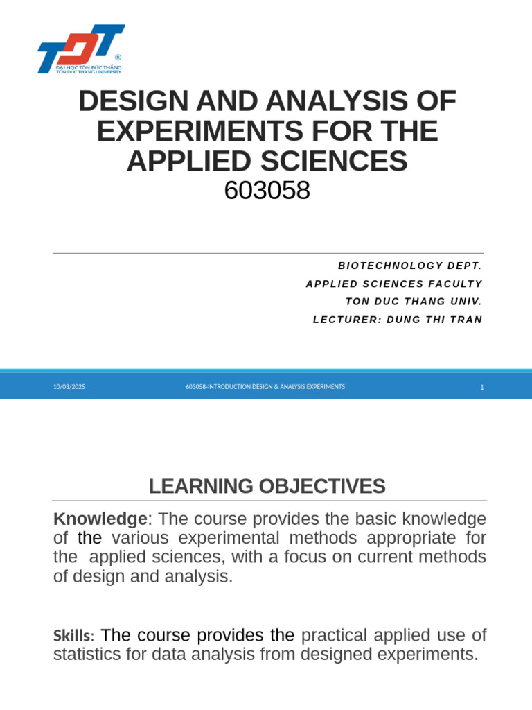 0 Design & Analysis Exp. Intro | PDF