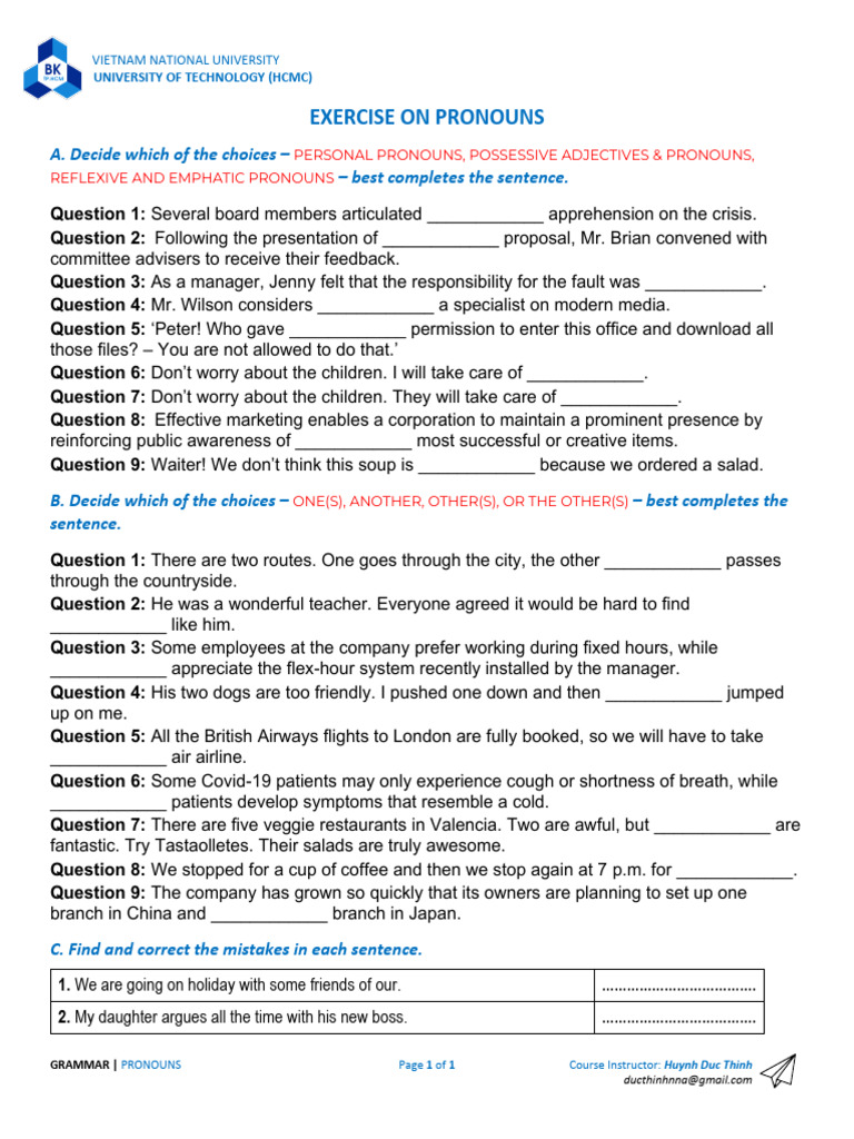 Apprehension in Sentence Exercises | PDF