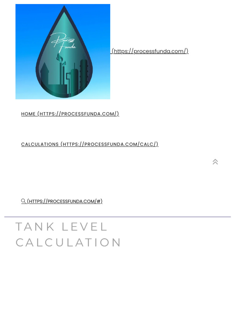 Tank Level Calculation Guide | PDF | Pump | Equipment