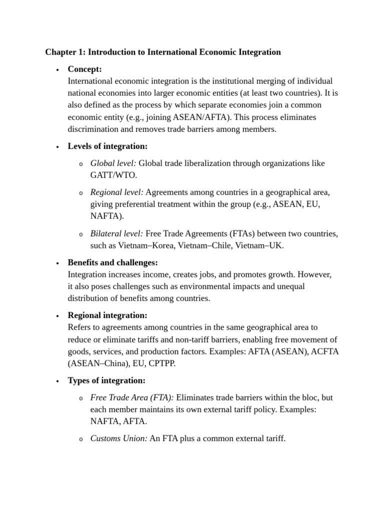 Understanding International Economic Integration | PDF | World Trade ...