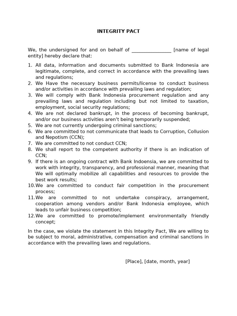 Integrity Pact | PDF