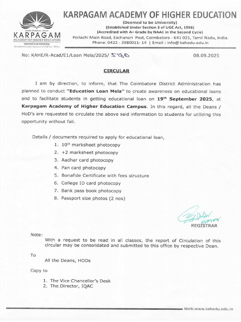 Circular - Loan Mela | PDF