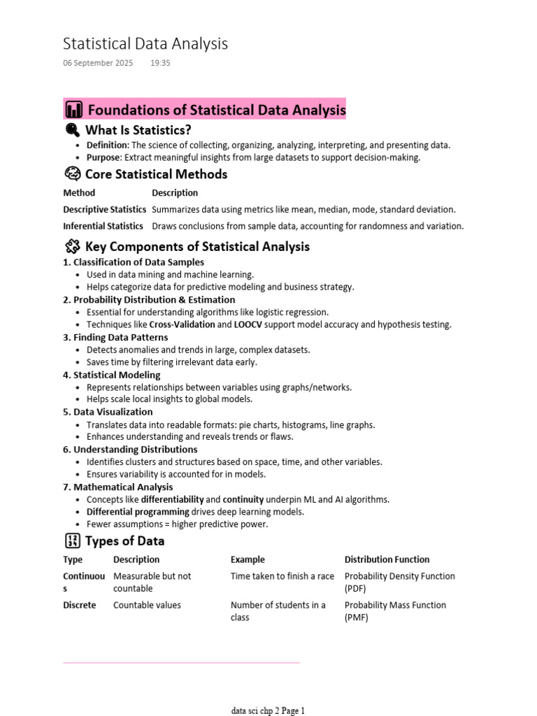 Statistical Data Analysis Essentials | PDF | Statistics | Mode (Statistics)