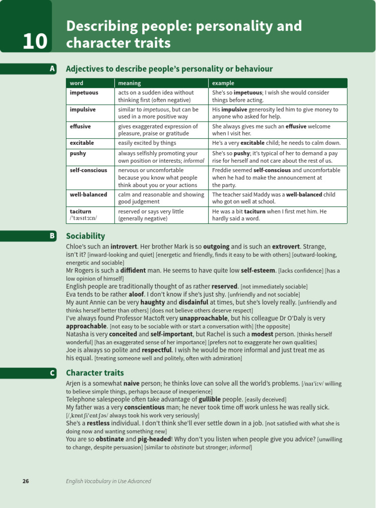Understanding Character Traits | PDF | Extraversion And Introversion ...