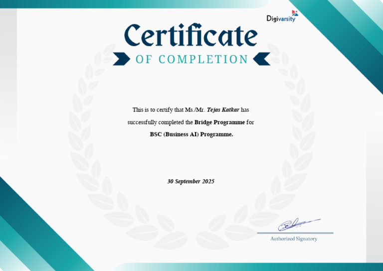 Mathematics Foundation - Bridge Course-Course Completion Certificate 4 ...