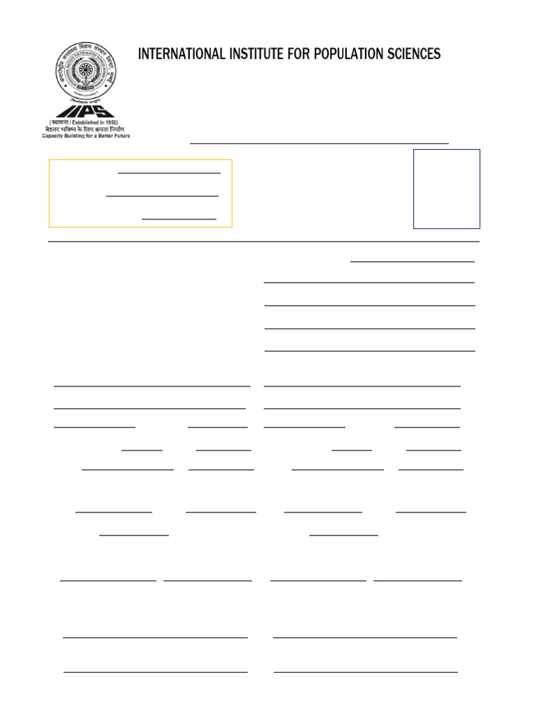 M.A. Population Studies Admission Form | PDF | University And College ...