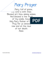 Hail Mary Poster and Student Prayer