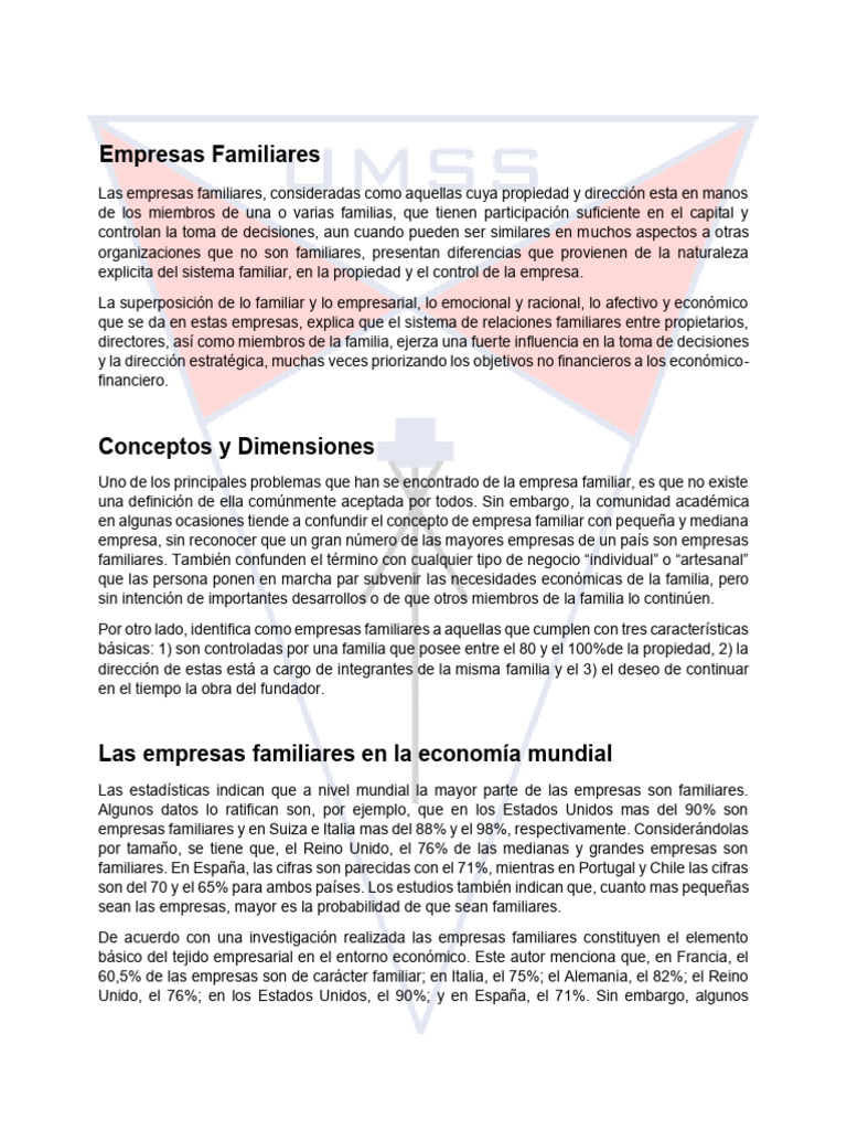 Empresas Familiares: Retos y Oportunidades | PDF | Business | Toma de ...