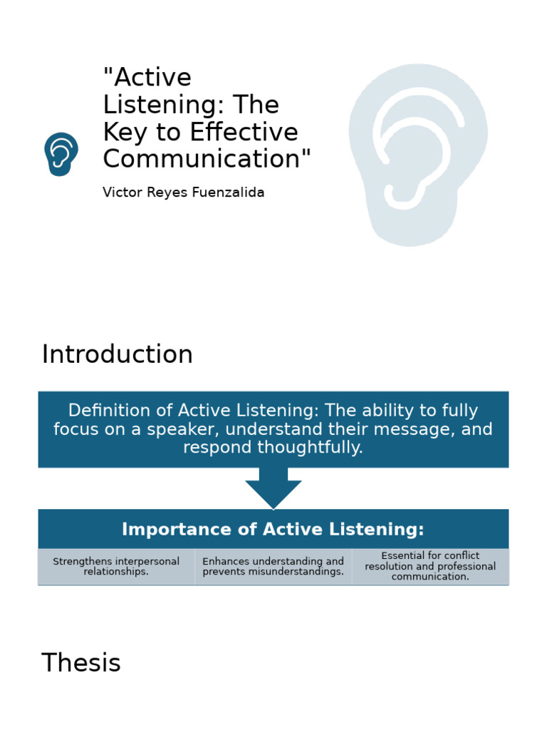 Active Listening for Better Communication | PDF | Communication ...