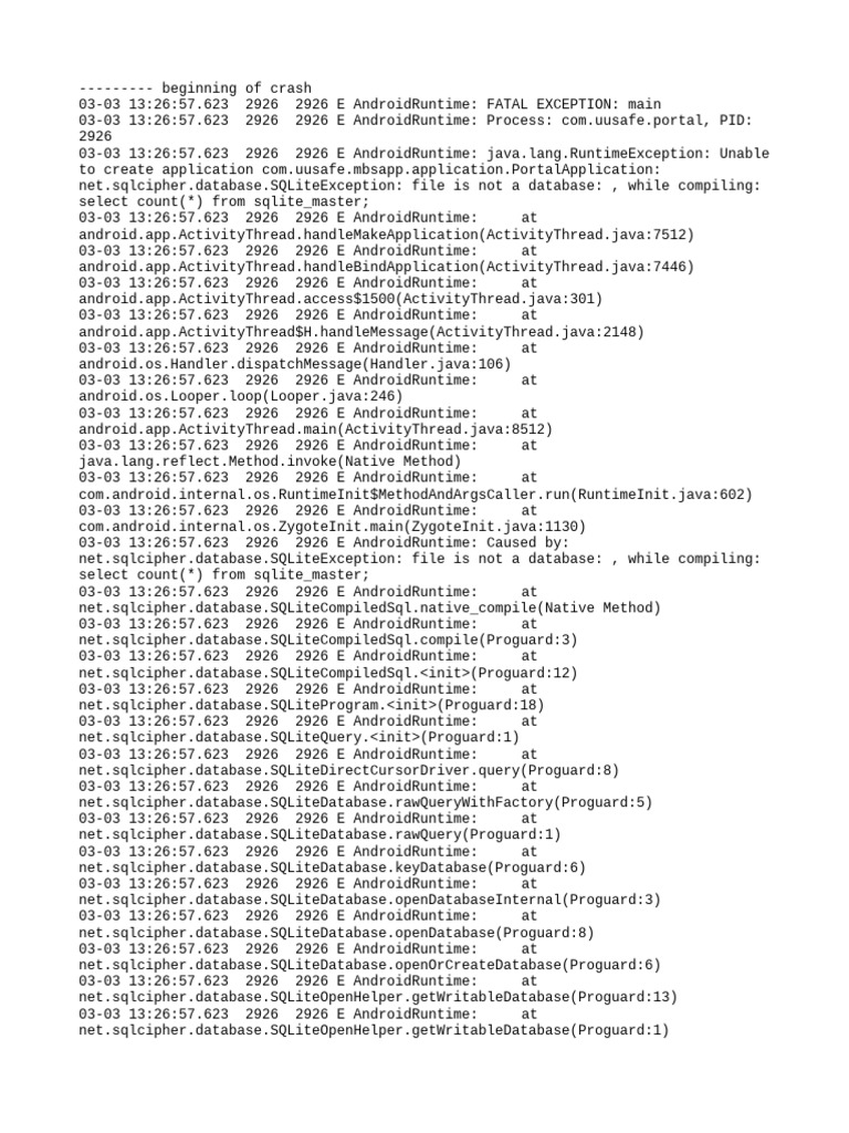 SQLite Database Error in Android App | PDF | Java (Programming Language ...