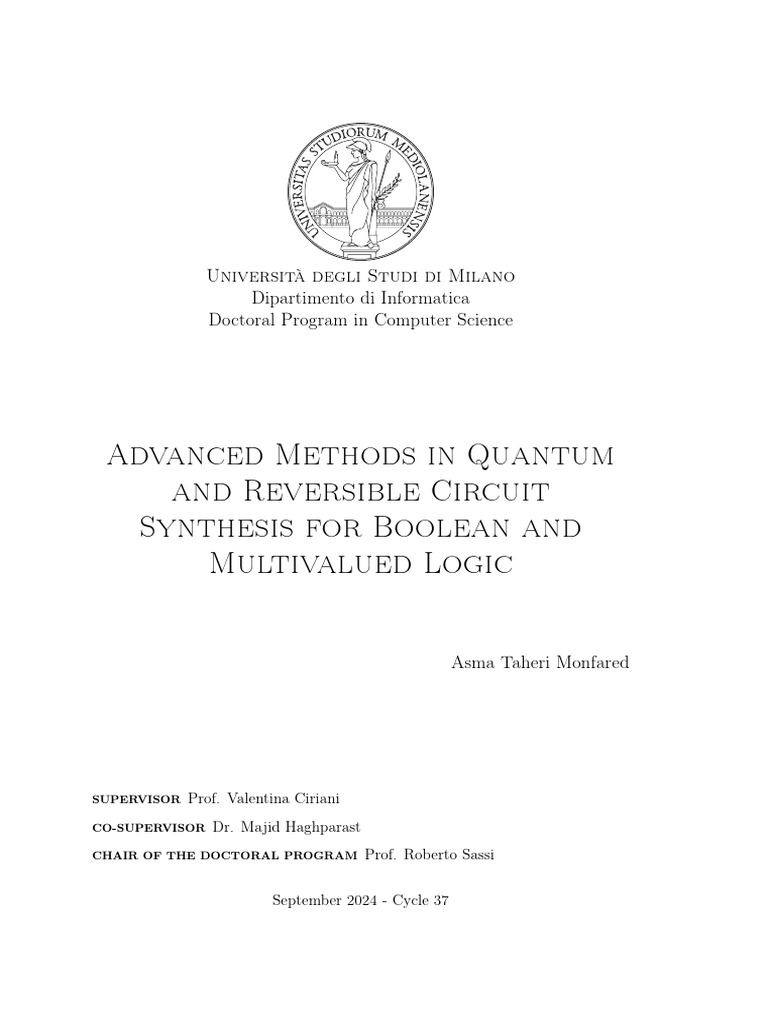 Advanced Methods in Quantum and Reversible Circuit Synthesis For ...