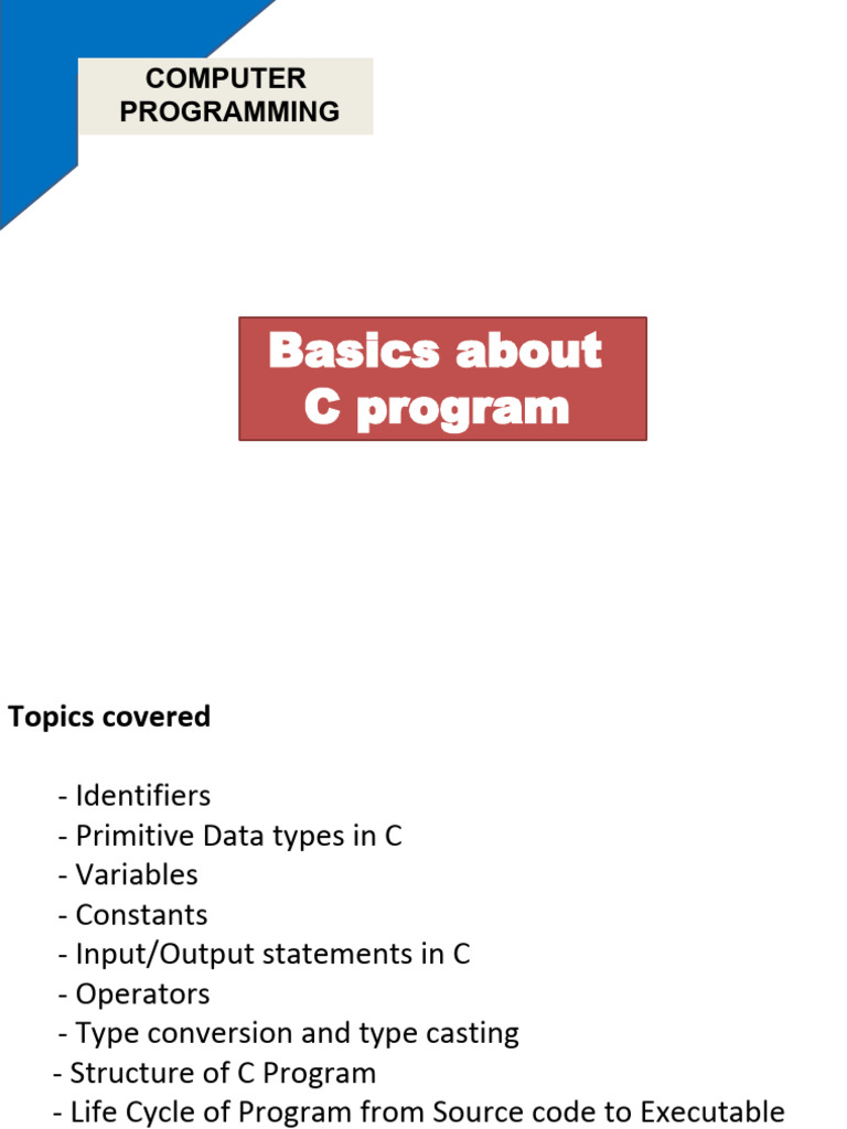 C Programming Basics and Structure | PDF | Integer (Computer Science ...