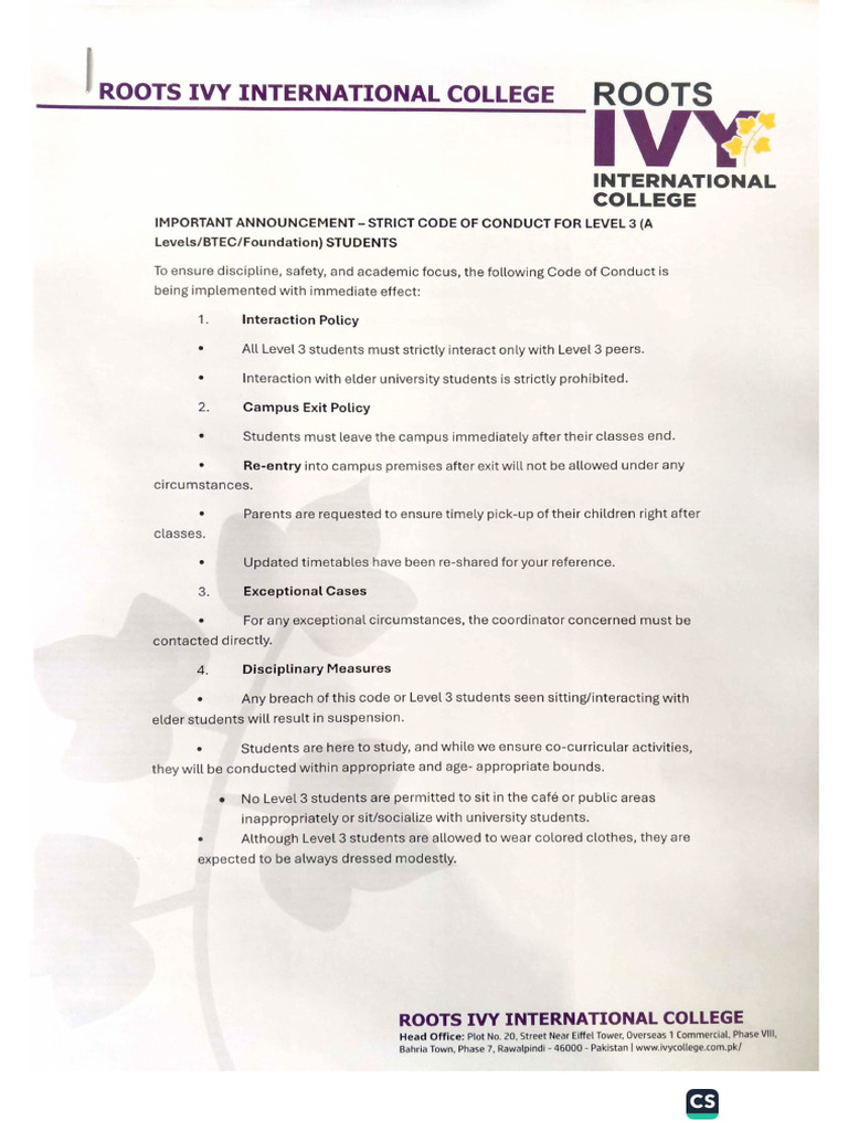 Code of Conduct Level 3 | PDF