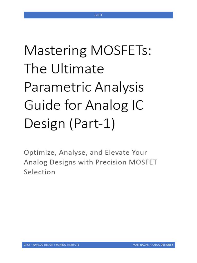 MOSFET Selection for Analog IC Design | PDF | Mosfet | Amplifier
