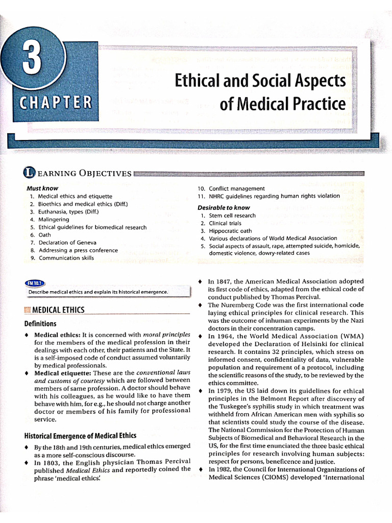 Chapter 3 Ethical and Social Aspects of Medical Practice | PDF