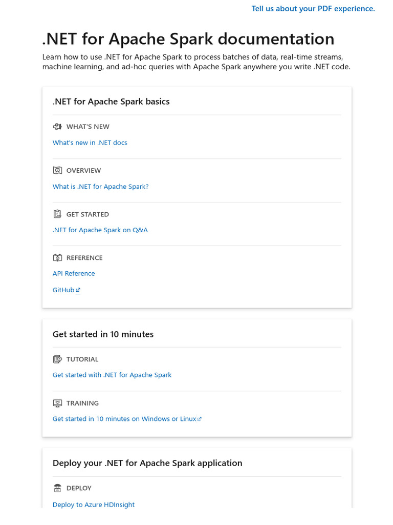 .NET for Apache Spark Overview Guide | PDF | Apache Spark | Apache Hadoop