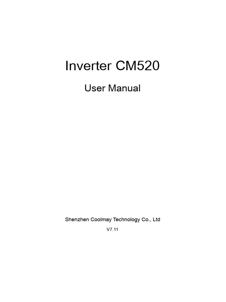 Inverter CM520 User Manual Guide | PDF | Power Inverter | Power Supply