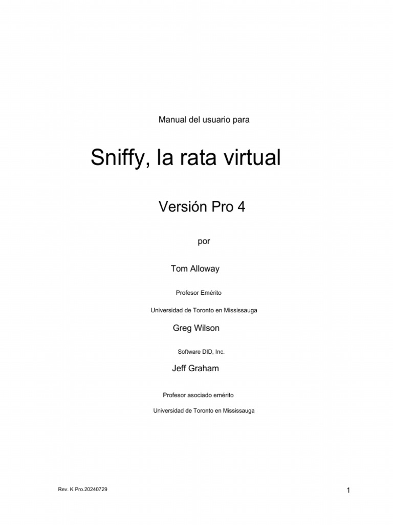 Manual de usuario de Sniffy Pro | PDF | Aprendizaje | Sicología