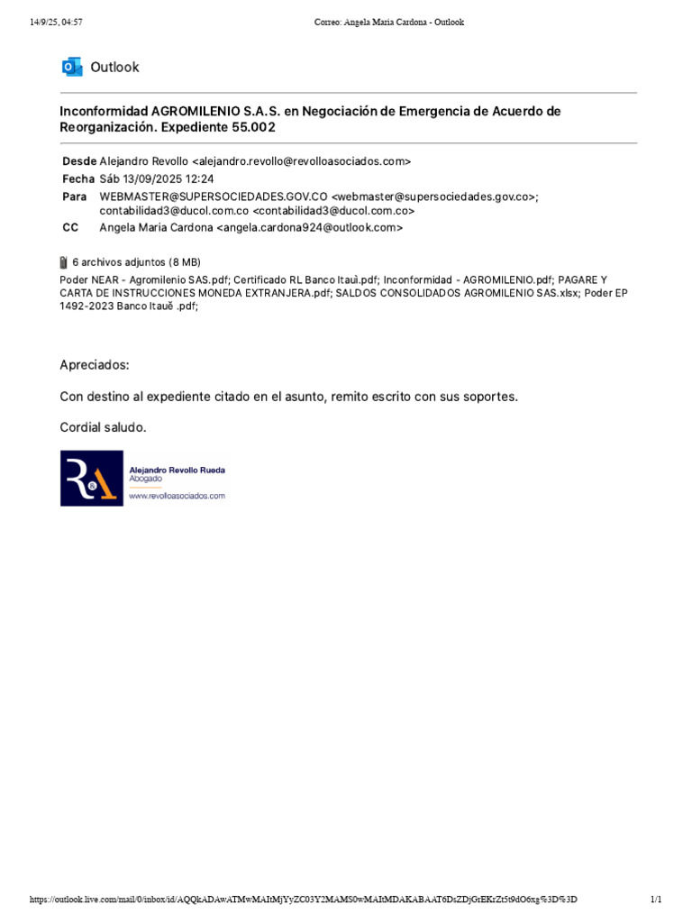 Correo Remite Inconformidad - AGROMILENIO | PDF