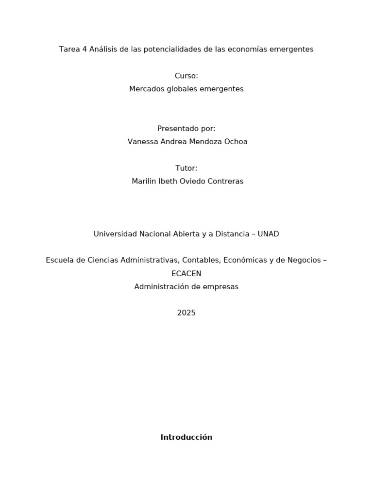 Impacto de la Globalización en Economías Emergentes | PDF ...