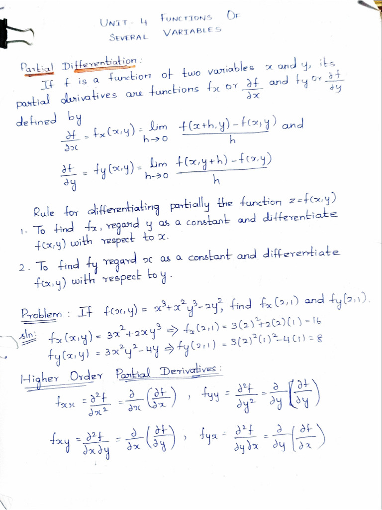 Unit-3 Functions of Several Variables | PDF