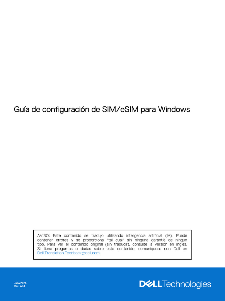 Configuración de SIM/eSIM en Windows | PDF | Microsoft Windows | Windows 10