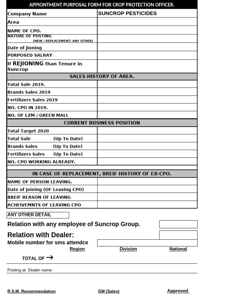 CPO Appointment Proposal Form | PDF