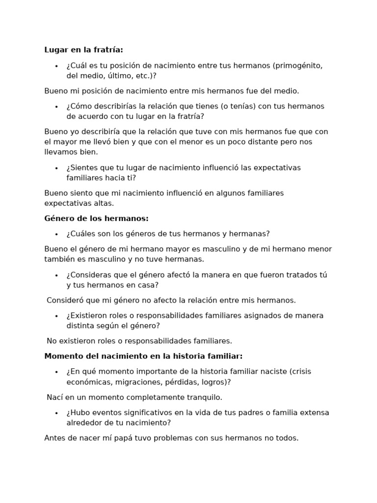 Influencia de la Fratría en la Dinámica Familiar | PDF | Psicología Social