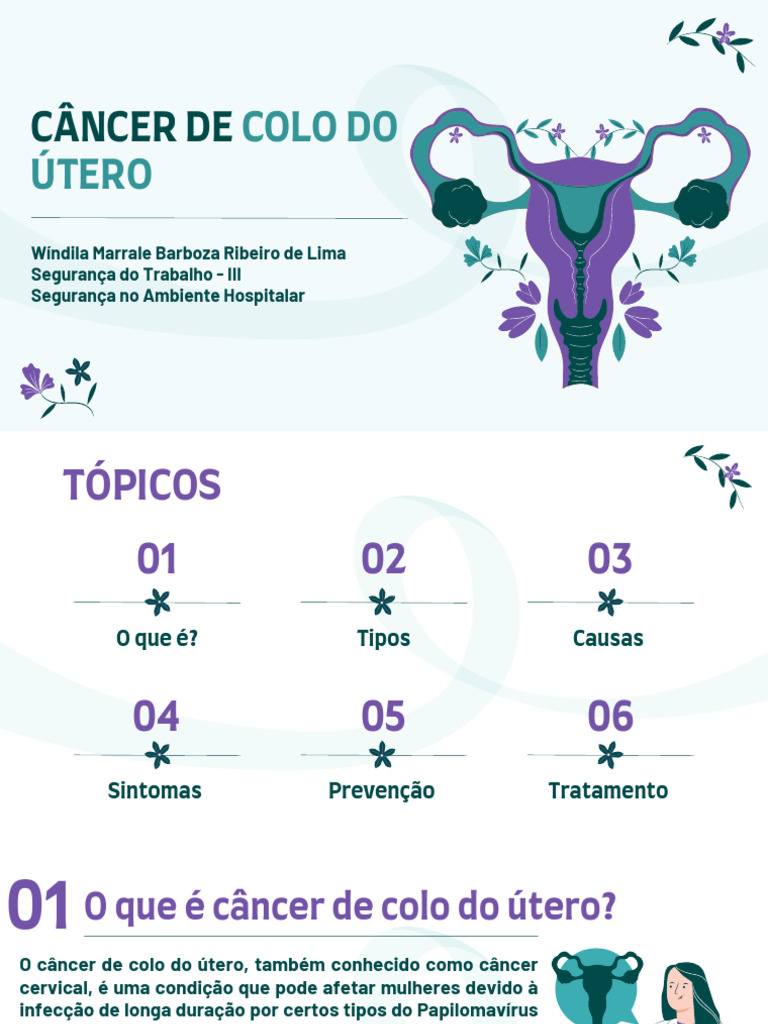 Câncer de Colo do Útero: Sintomas e Causas | PDF | Câncer cervical | Câncer