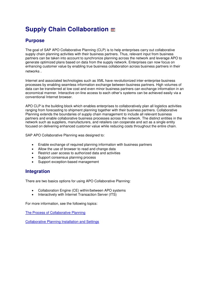 Collaborative Supply Chain Planning | PDF | Business | Computers