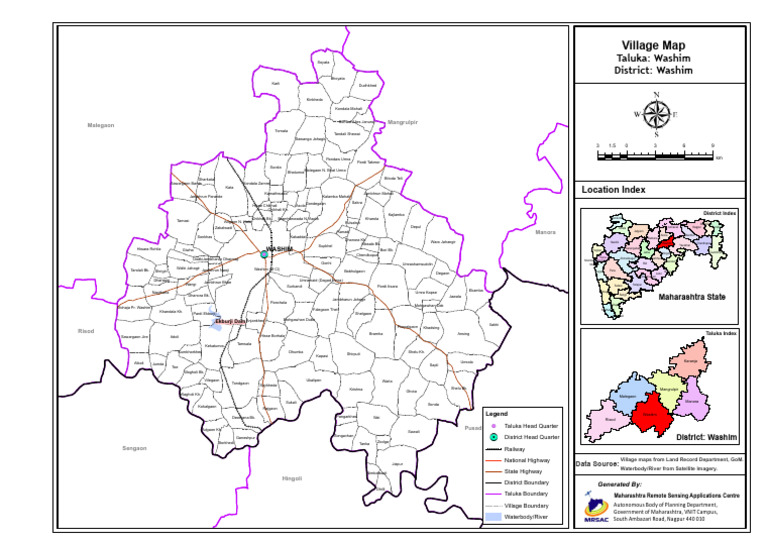 Washim District Village Map Guide PDF Remote Sensing 1