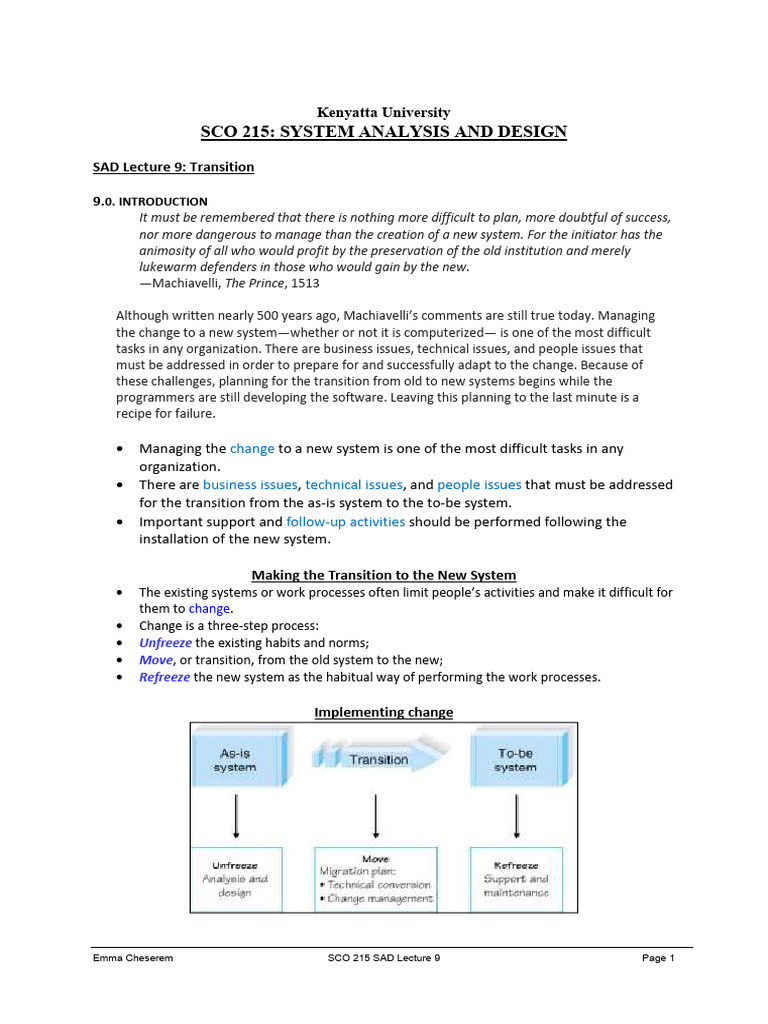 Transition Strategies in System Design | PDF | Change Management | Audit