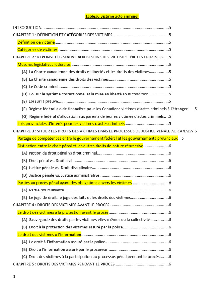 tableau-victime-acte-criminel | PDF | Justice | Crime et violence