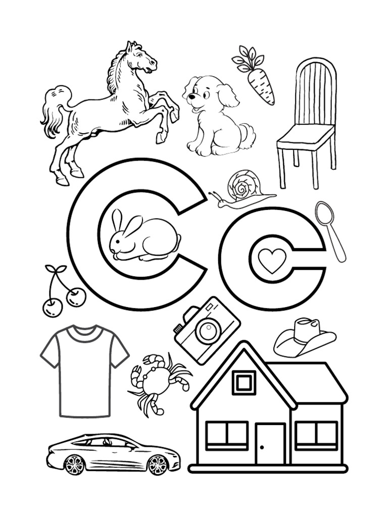 Alfabeto para Colorir - Letra C | PDF