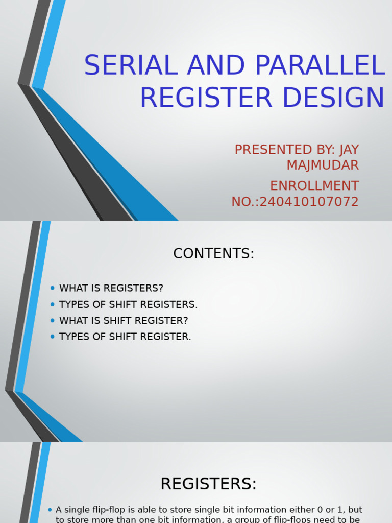 Parallel Input Serial Output Register | PDF | Electrical Engineering ...