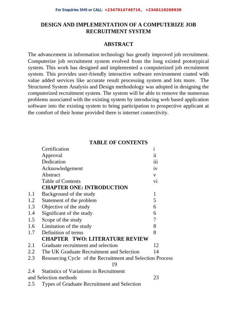 Computerized Job Recruitment System | PDF | Recruitment | World Wide Web