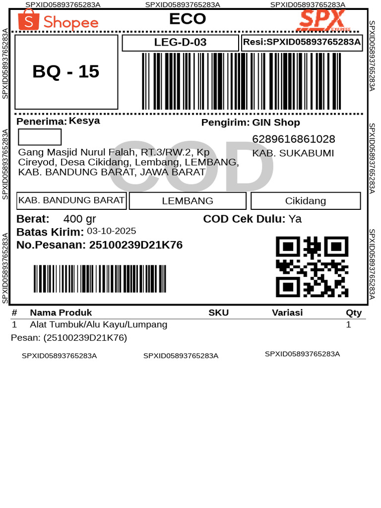 Label Pengiriman | PDF